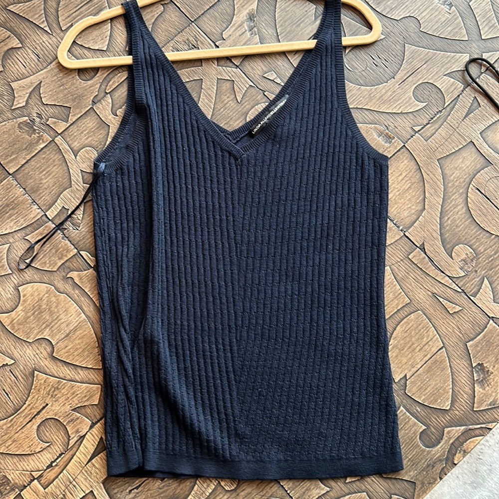 Navy v neck tank top